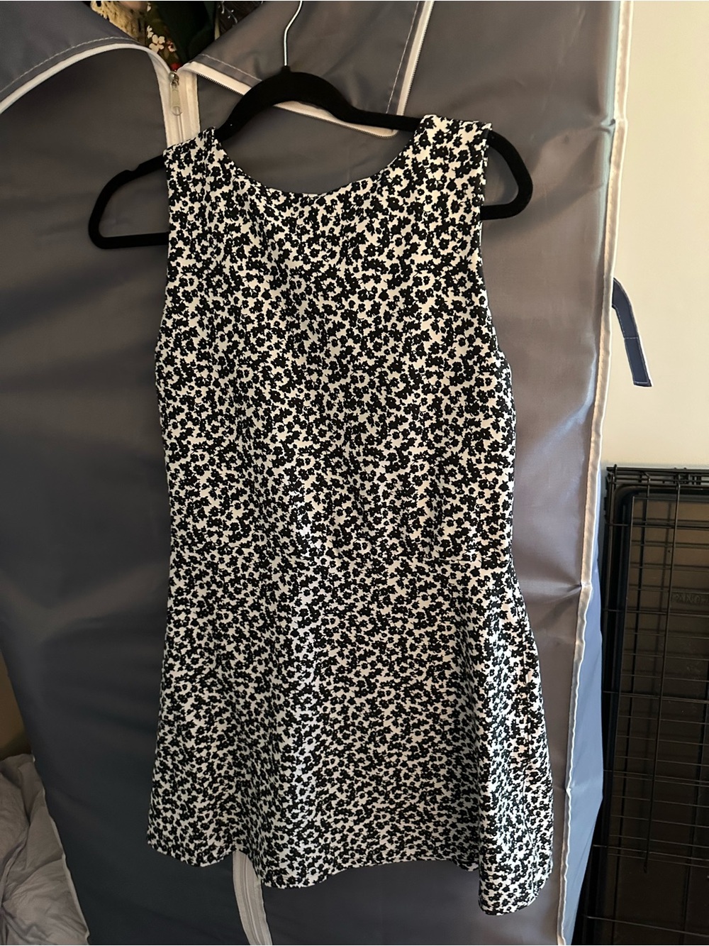 Abercrombie & Fitch Black and White Printed Sleeveless Mini Dress
